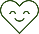 Smiling heart graphic.